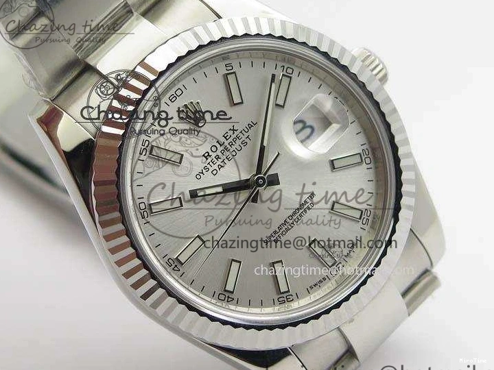 MiroTime 0308 EasyCare DateJust 41mm 126334 Noob 1:1 Best Edition Fluted Bezel Silver Dial On SS Oyster Bracelet A 3588